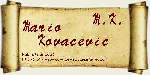 Mario Kovačević vizit kartica